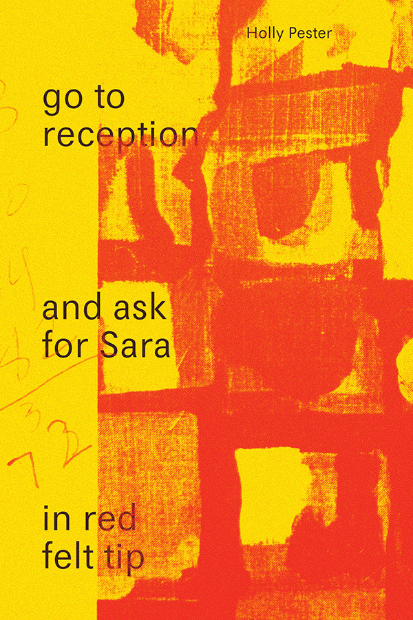 go to reception and ask Sara in red felt tip